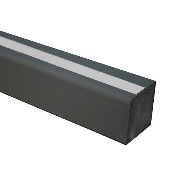 MONT BLANC słupek gładki z aluminium 9x9x190cm, główka prostocięta, lazura szary połysk