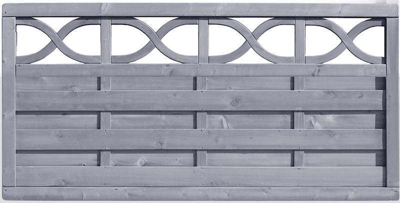 MILANO płot ornam. 179x89cm, lazura szara