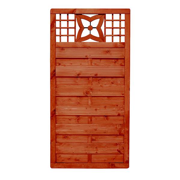 Płot osłonowy MALVA z ornamentem 89x179 lazura teak