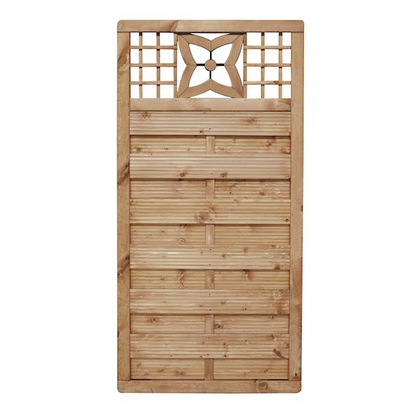 Płot osłonowy MALVA z ornamentem 89x179 lazura olcha