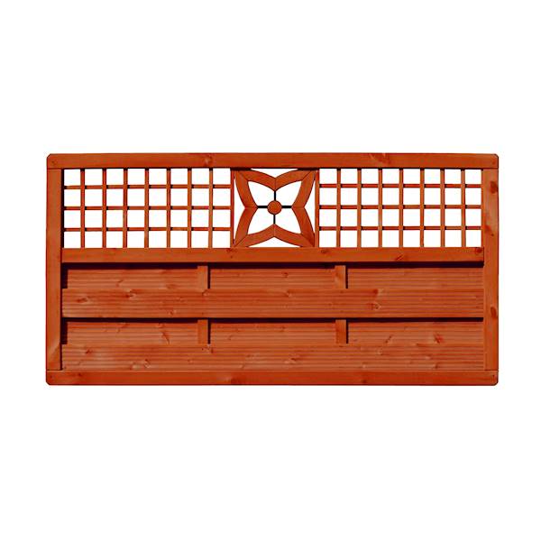 Płot osłonowy MALVA z ornamentem 179x89 lazura teak