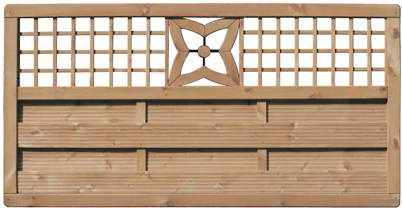 Płot osłonowy MALVA z ornamentem 179x89 lazura olcha