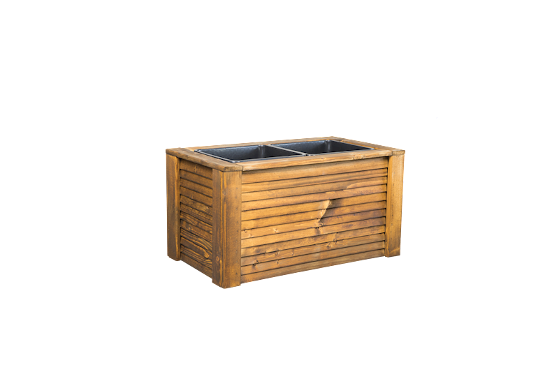 DIONE donica 62x36x32cm, 2 wkłady, lazura złoty dąb