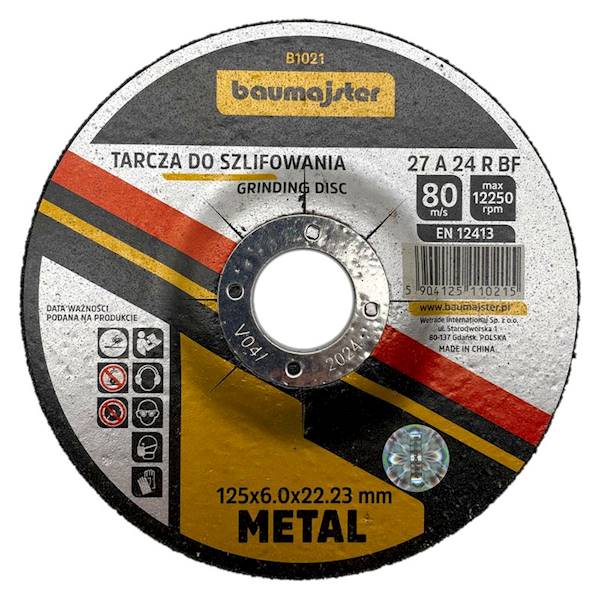TARCZA DO SZLIFOWANIA METALU BAUMAJSTER 125X6.0