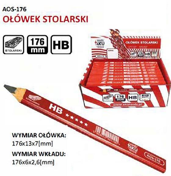 Ołówek stolarski 176mm