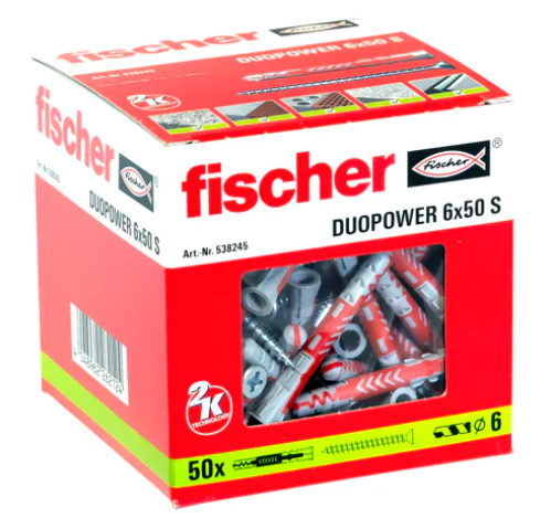 Fischer DUOPOWER 6X50 S z wkrętem (50szt)