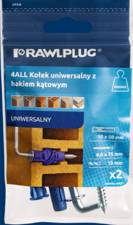 4ALL Koł. uniwersalny 10x50mm z hakiem kątowym /2