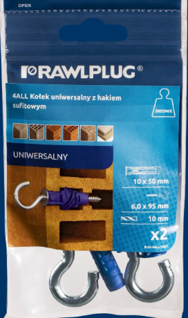 4ALL Koł. uniwersalny 10x50mm z hakiem sufit. /2