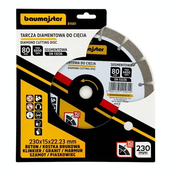 TARCZA DIAMENTOWA SEGMENTOWA 15MM 230x15x22,23mm