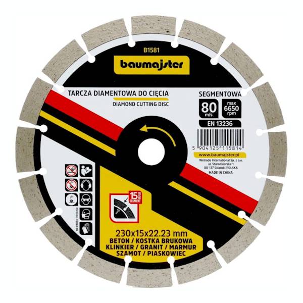 TARCZA DIAMENTOWA SEGMENTOWA 15MM 230x15x22,23mm