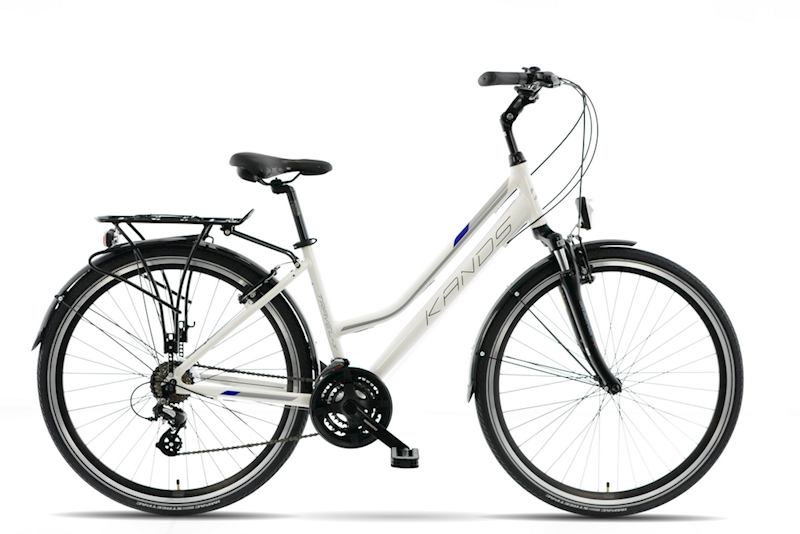 ROWER KANDS TRAVEL-X RAMA 19" KOŁA 28" BIAŁY NIEBIESKI POŁYSK