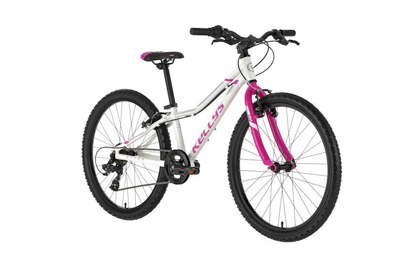 ROWER KELLYS KITER 30 RAMA 11" KOŁA 24" BIAŁY RÓŻOWY POŁYSK