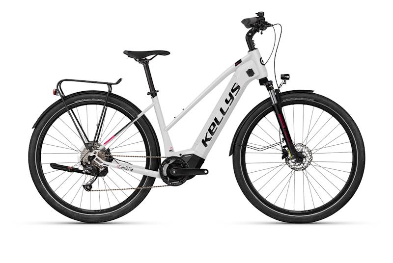 ROWER KELLYS E-CRISTY 30 P RAMA M KOŁA 28" BIAŁY CZARNY POŁYSK (20AH)