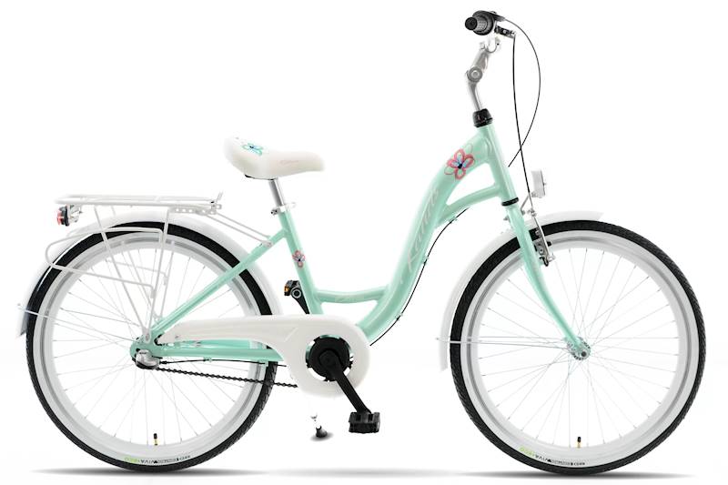 ROWER KANDS OLIVIA RAMA 14" KOŁA 24" MIĘTOWY BIAŁY POŁYSK