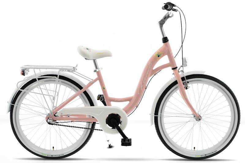 ROWER KANDS OLIVIA RAMA 14" KOŁA 24" RÓŻOWY BIAŁY MAT