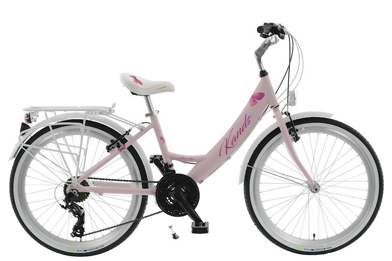 ROWER KANDS AMELKA RAMA 14" KOŁA 24" RÓŻOWY BIAŁY MAT