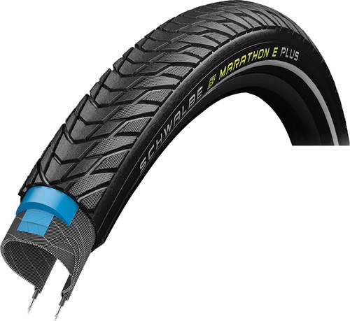 OPONA SCHWALBE MARATHON E-PLUS 28X2,0 (50-622) HS498 ANTYPRZEB ODBLASK CZARNA