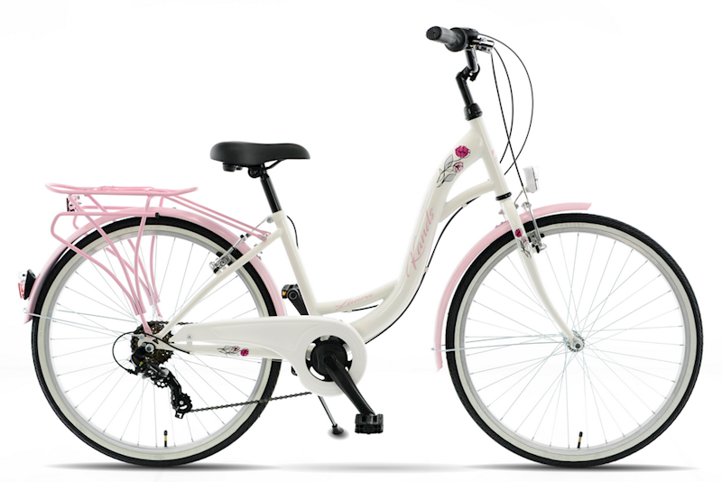 ROWER KANDS LAURA RAMA 15" KOŁA 26" BIAŁY RÓŻOWY POŁYSK