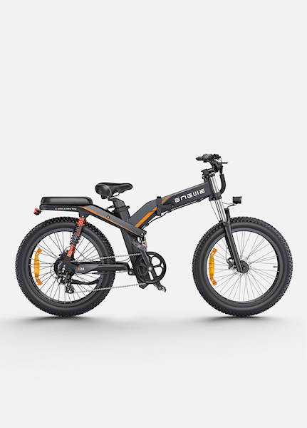 ROWER ENGWE X24 RAMA 22" KOŁA 24" 1000W CZARNY POMARAŃCZOWY (19,2AH)