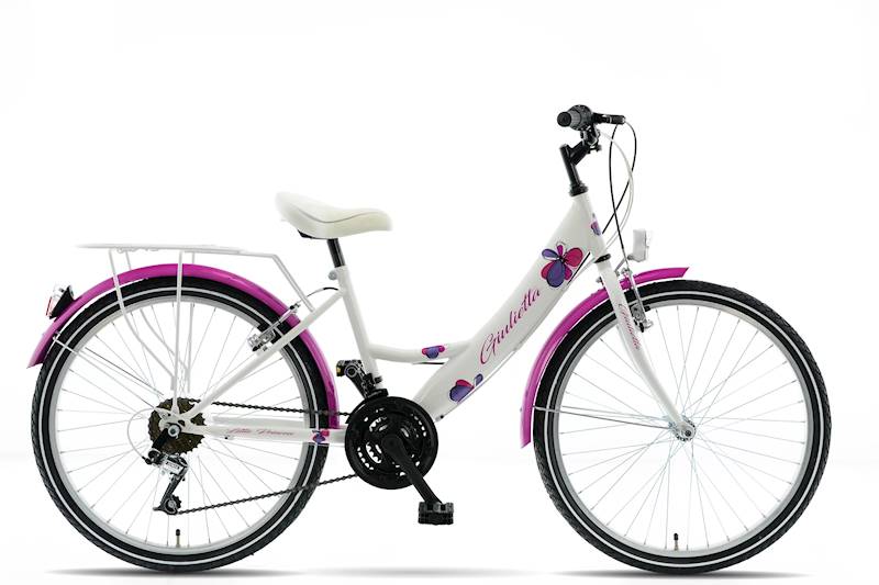 ROWER KANDS LAGUNA GIULIETTA RAMA 14" KOŁA 24" BIAŁY RÓŻOWY POŁYSK