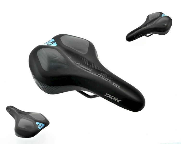 SIODŁO ROWEROWE DDK MTB 268MM GEL CZARNE TURKUSOWE