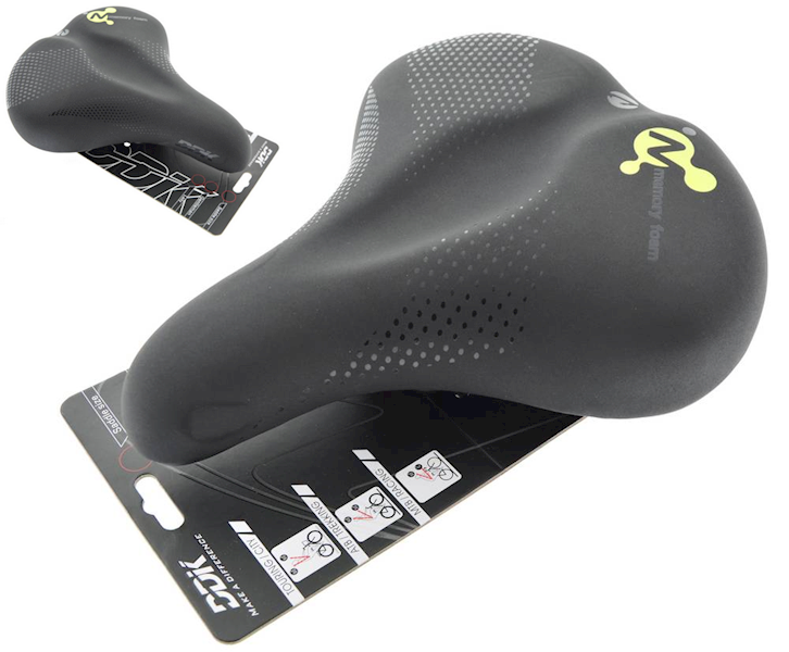 SIODŁO ROWEROWE DDK CITY 258MM ELASTOMER CZARNE ŻÓŁTE