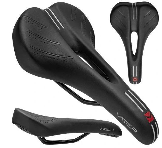 SIODŁO ROWEROWE VADER MTB 275X150MM WENTYLACJA CZARNE BIAŁE