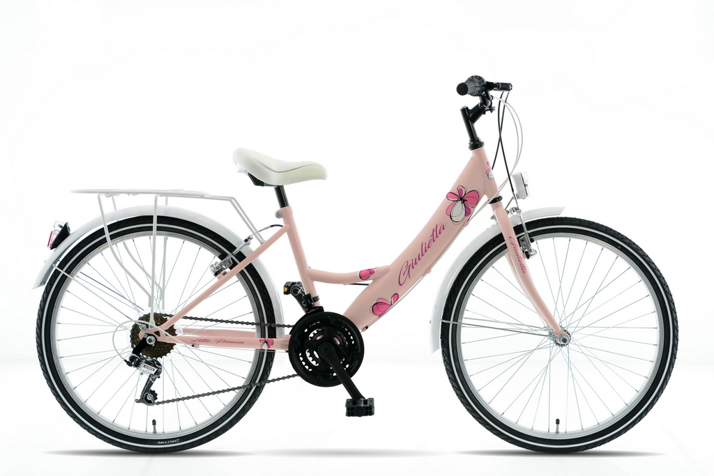 ROWER KANDS LAGUNA GIULIETTA RAMA 14" KOŁA 24" RÓŻOWY BIAŁY MAT