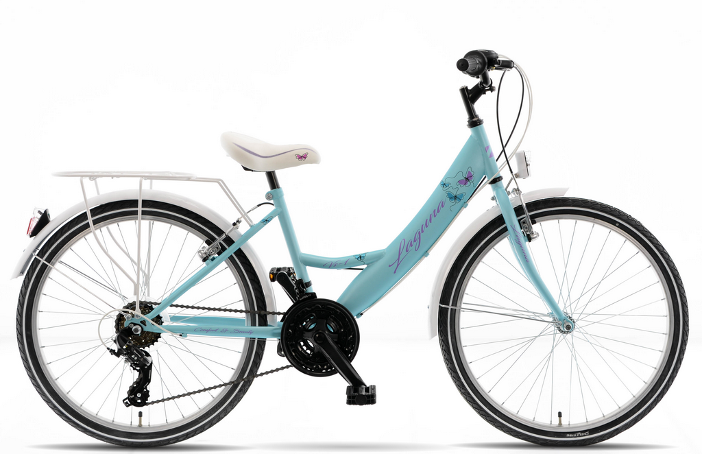 ROWER KANDS LAGUNA VS-1 RAMA 14" KOŁA 24" NIEBIESKI BIAŁY MAT