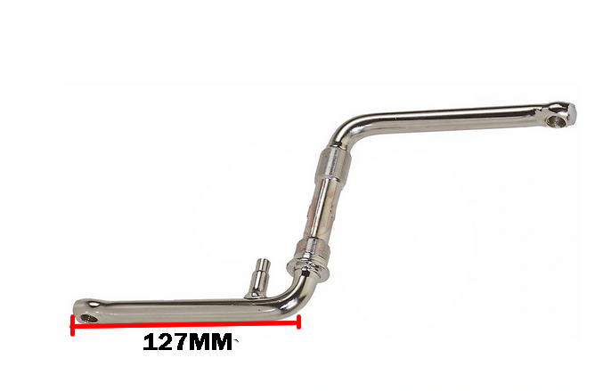 KORBA BMX 127MM JEDNOCZĘŚCIOWA GIĘTA 1/2 STAL SREBRNA