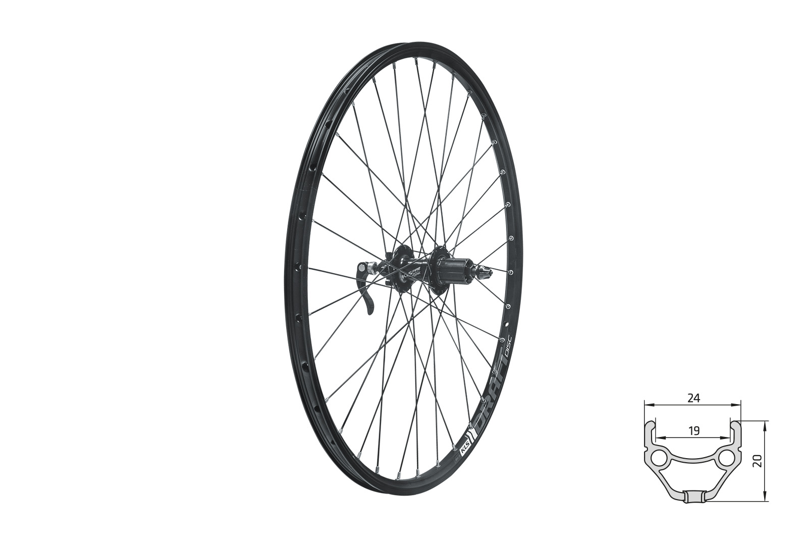 KOŁO KELLYS KLS DRAFT 27,5" TYŁ TARCZA CZARNE
