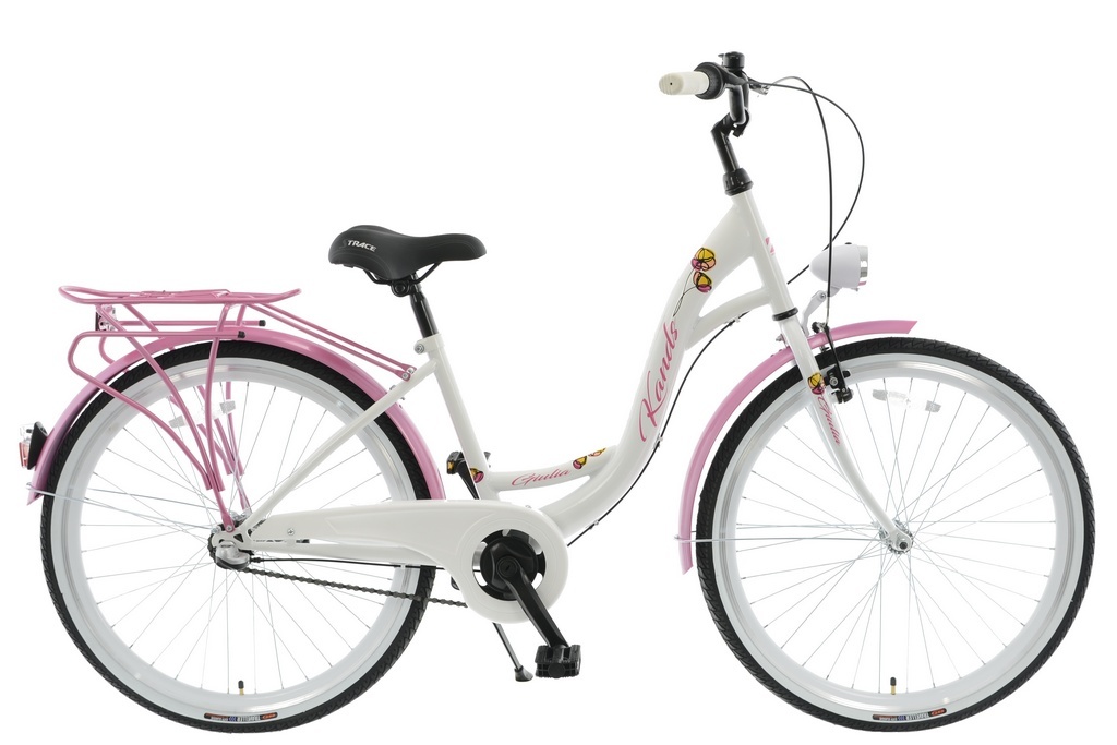 ROWER KANDS GIULIA RAMA 15" KOŁA 26" BIAŁY RÓŻOWY POŁYSK