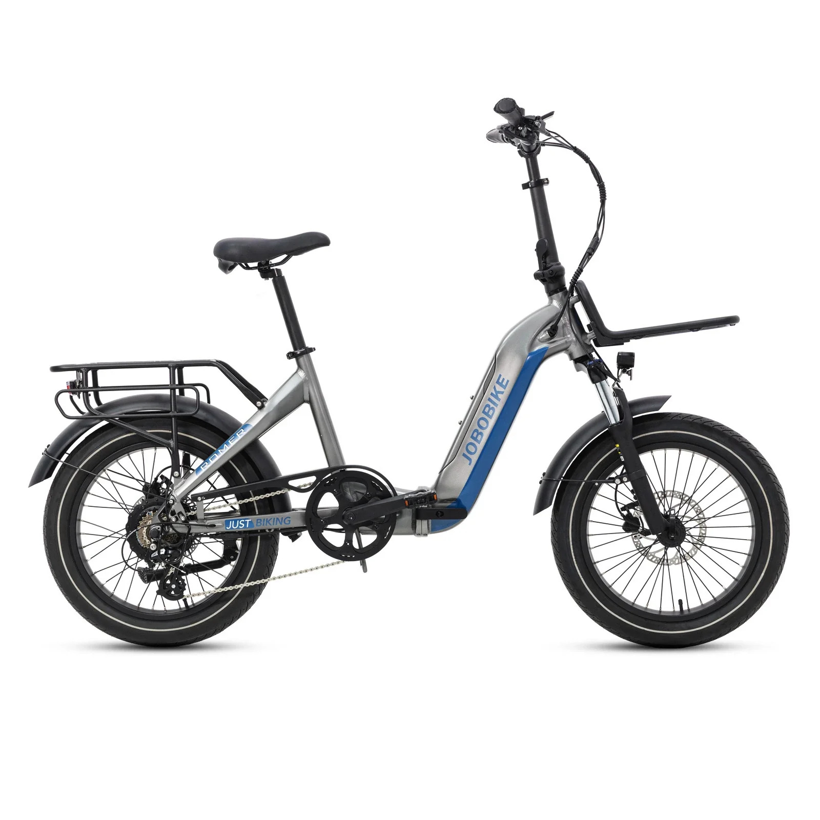 ROWER JOBOBIKE ROMER RAMA 16" KOŁA 20" SREBRNY NIEBIESKI (15AH)