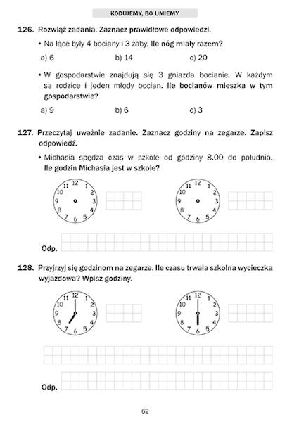 Kodujemy, bo umiemy. Matematyka z elementami kodowania klasa 1