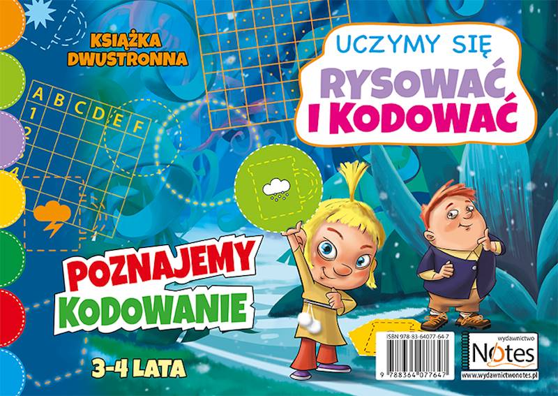 Uczymy się rysować i kodować. Książka dwustronna 3-4 latki
