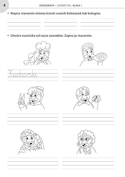 Ortografia i gramatyka  klasa 1 - dwustronna