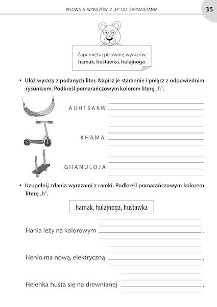 Ortografia i gramatyka  klasa 1 - dwustronna