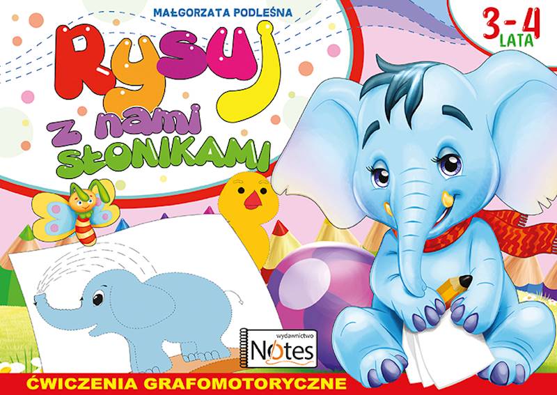 Rysuj z nami słonikami. Ćwiczenia grafomotoryczne 3-4 latki