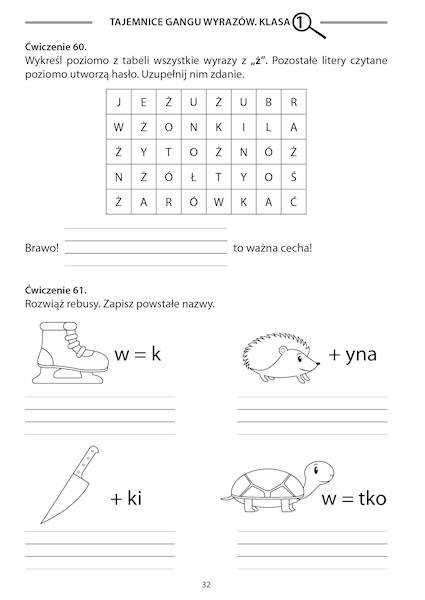 Tajemnice Gangu Wyrazów klasa 1