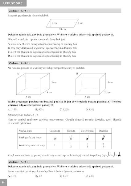 Matematyka. Egzamin ósmoklasisty 2024. Przykładowe arkusze egzaminacyjne z odpowiedziami