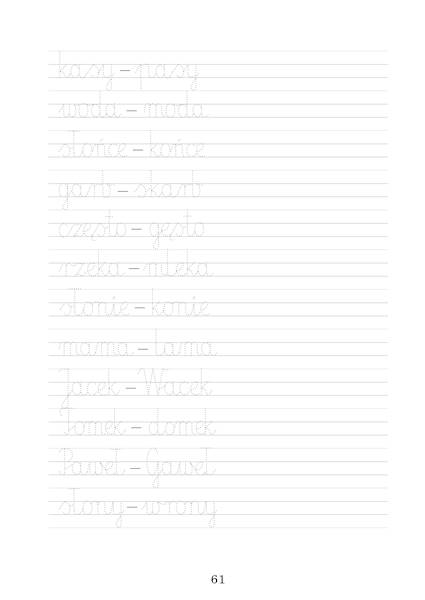Kaligrafia dla pierwszoklasisty.