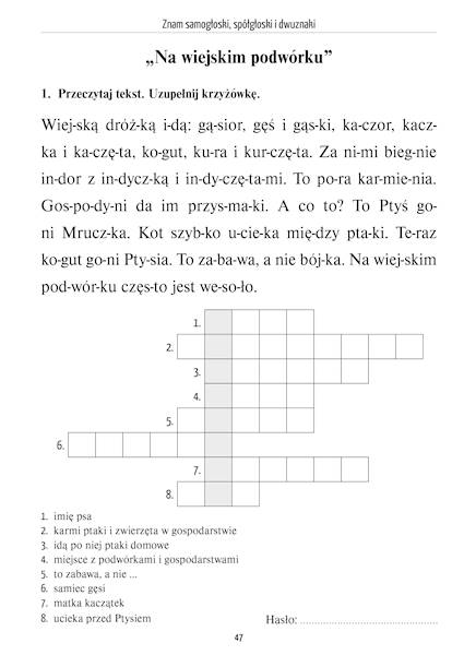 Czytam i rozumiem. Ćwiczenia dla klasy 1