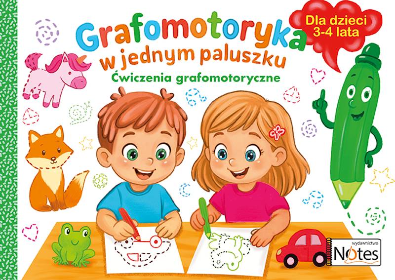 Grafomotoryka w jednym paluszku. Cwiczenia grafomotoryczne 3-4 latki