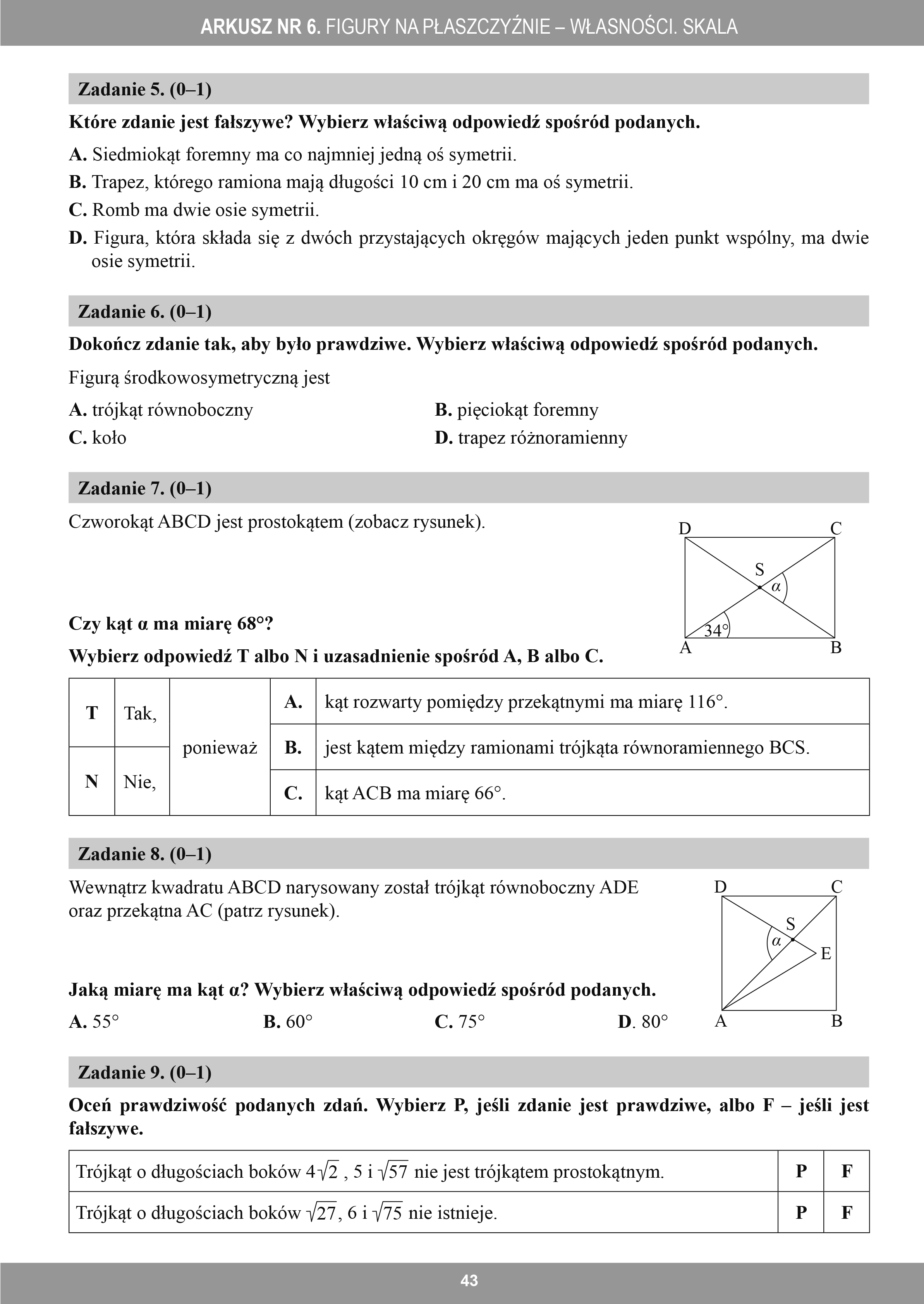 Czas na egzamin ósmoklasisty z matematyki. Przykładowe arkusze egzaminacyjne dla uczniów klas 7 i 8.