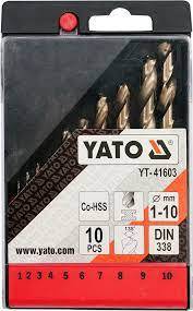Wiertło  do metalu komplet 1-10 mm  Yato Kobalt