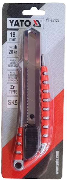 NOŻYK Z OSTRZEM METALOWY  18mm   YATO TPR