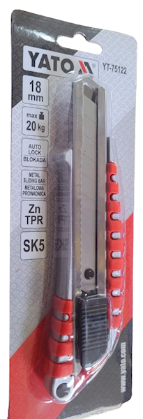 NOŻYK Z OSTRZEM METALOWY  18mm   YATO TPR