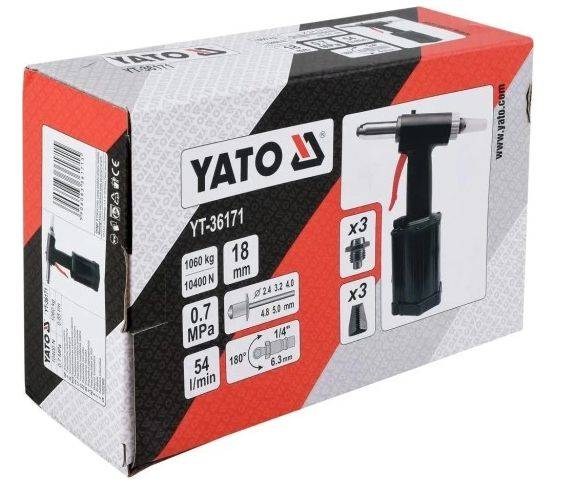Nitownica pneumat.  2,4-5,0mm 850kg Yato