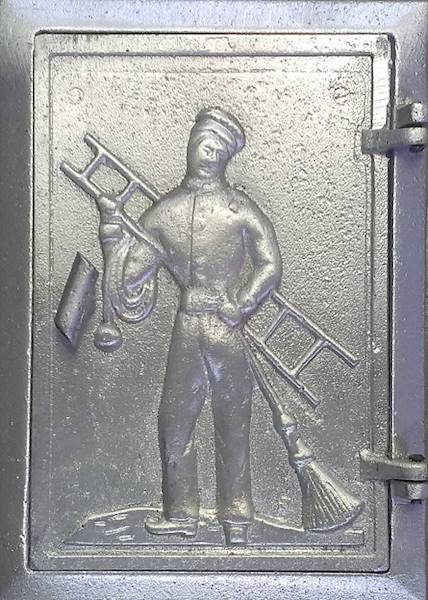 Drzwiczka kominowa aluminiowa duża (z Kominiarzem)