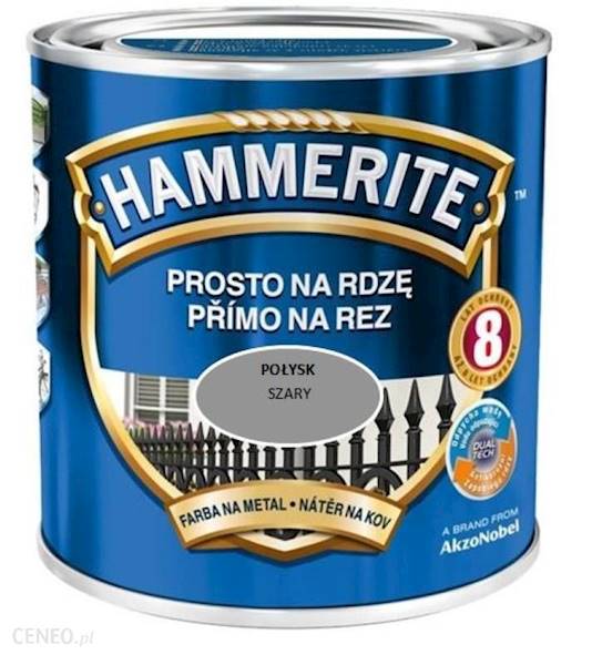 Emalia HAMMERITE szary połysk 0.7l